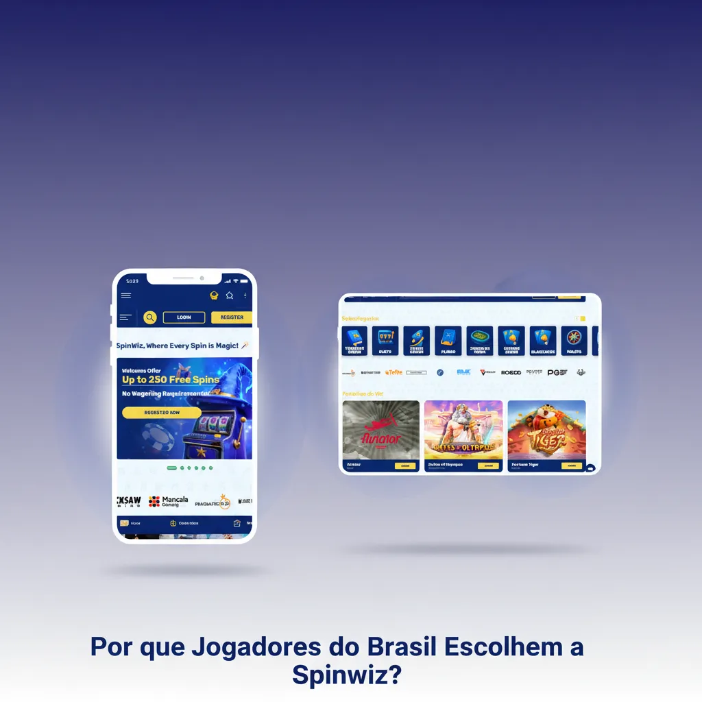 Banner Spinwiz para jogadores do Brasil: Pix 24h, suporte em português, foco em futebol, bônus claros e app leve.