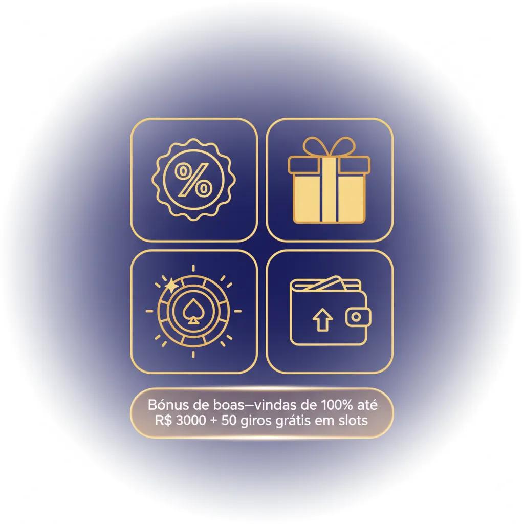 Banner: Bônus de boas‑vindas 100% até R$ 3.000 + 50 giros grátis em slots; depósito mínimo R$ 50; rollover 35x/20x