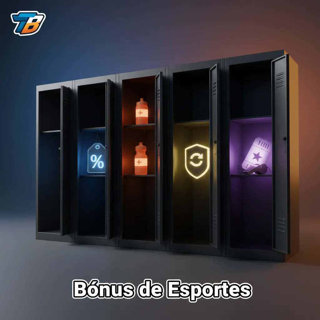 Banner de Bônus de Esportes: 100% até R$300, Aposta Sem Risco R$50, Seguro Acumulada, Odds Turbinadas e 5% Cashback Ao Vivo.