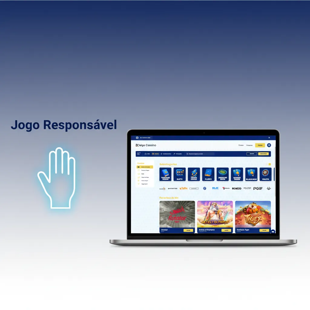 Ilustração sobre jogo responsável com dicas: limites, pausas, 2FA, orçamento e ajuda para jogar com segurança