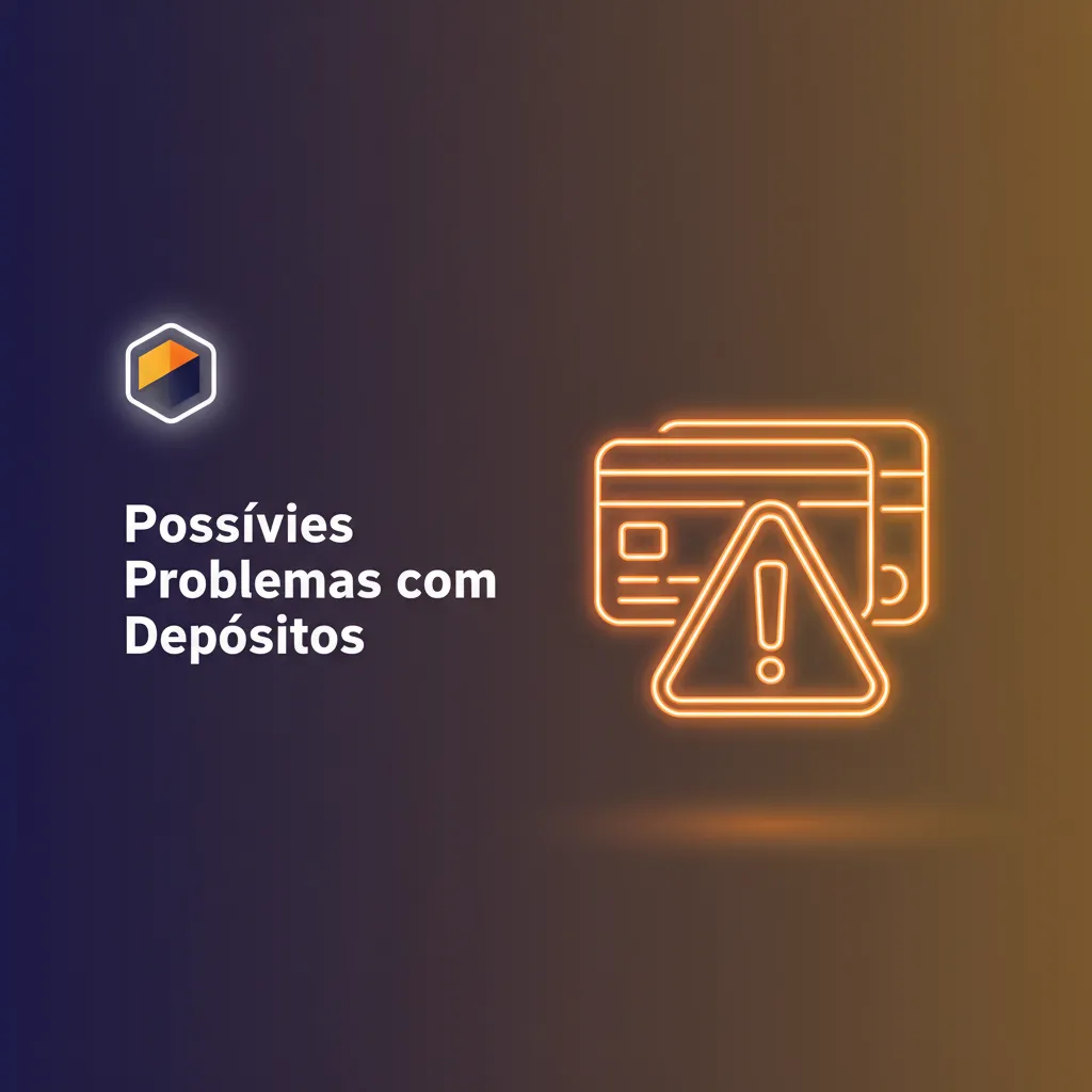 Infográfico de problemas em depósitos: Pix, cartão recusado, boleto em análise, limite excedido e verificação KYC.