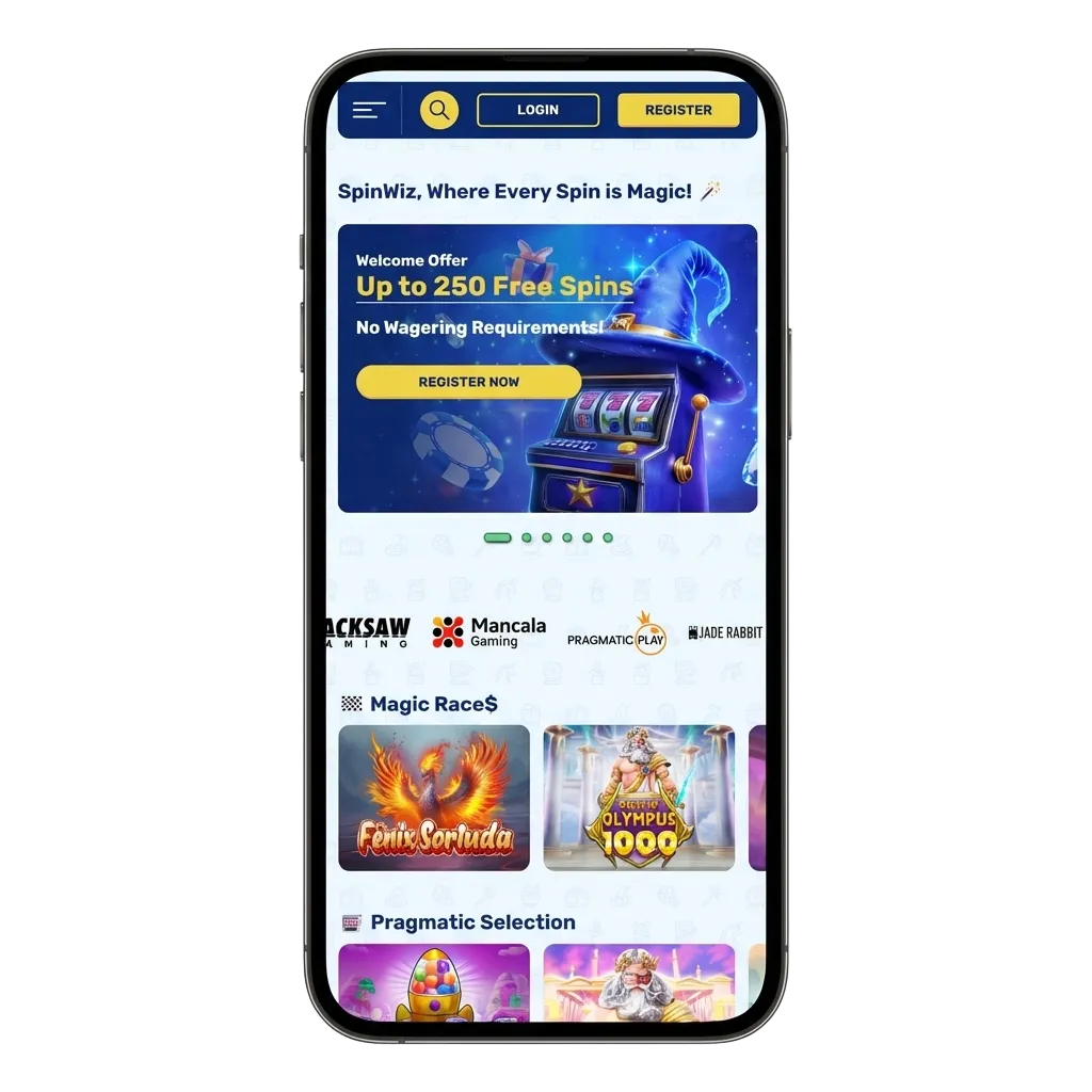 Spinwiz app download for Android and iOS with sports betting, casino games, and R$ 3,000 welcome bonus in Brazil