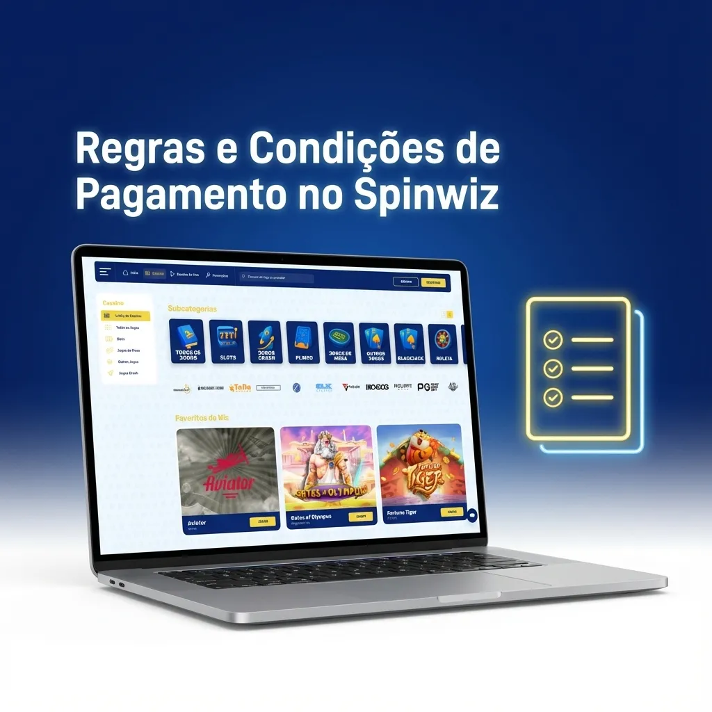 Spinwiz payment rules page showing verification, withdrawal methods, bonus rollover, processing times, and transaction limits