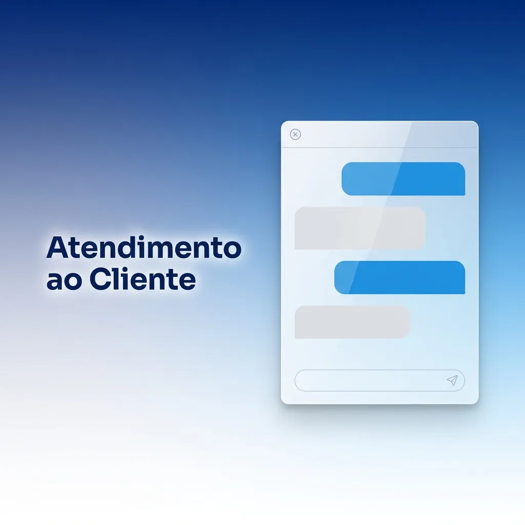 Ícones de suporte ao cliente: chat 24/7, e-mail, central de ajuda, WhatsApp e redes sociais para assistência.