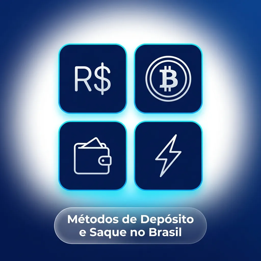 Diversos métodos de pagamento disponíveis no Brasil incluindo Pix, cartões, criptomoedas e transferências bancárias