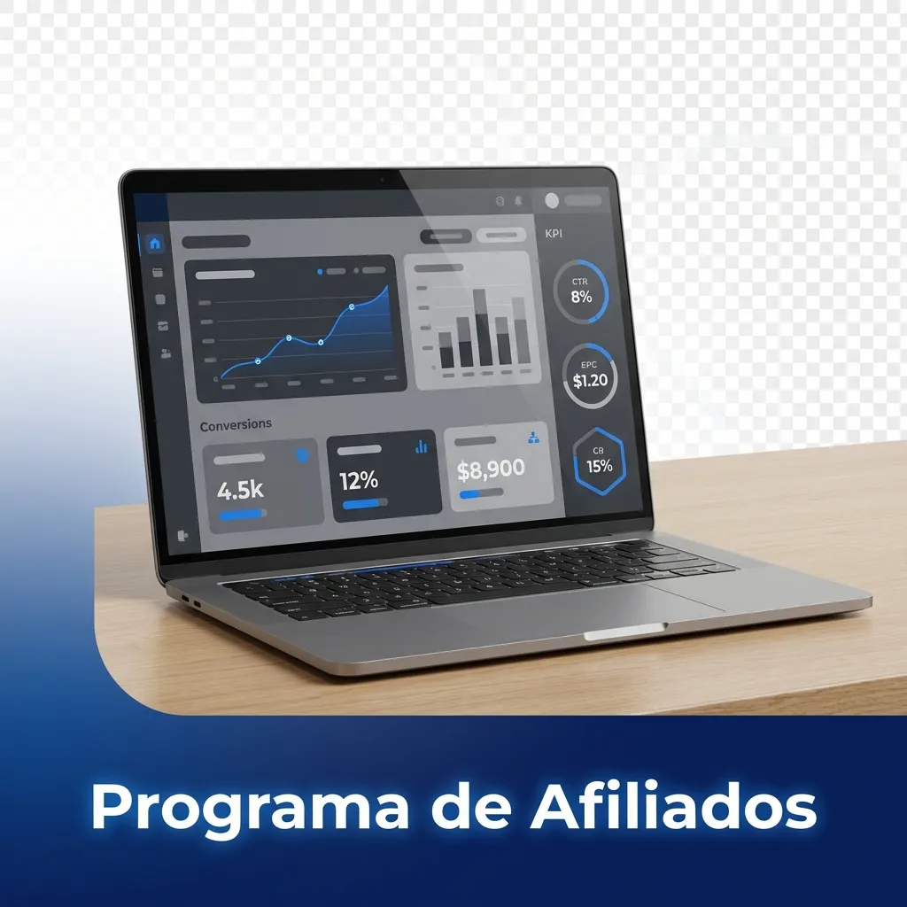 Affiliate program dashboard showing revenue share commissions up to 50% with payment tracking and referral statistics